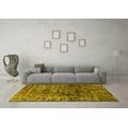 thumbnail image 3 of Ahgly Company Machine Washable Indoor Square Oriental Yellow Industrial Area Rugs, 4' Square, 3 of 4
