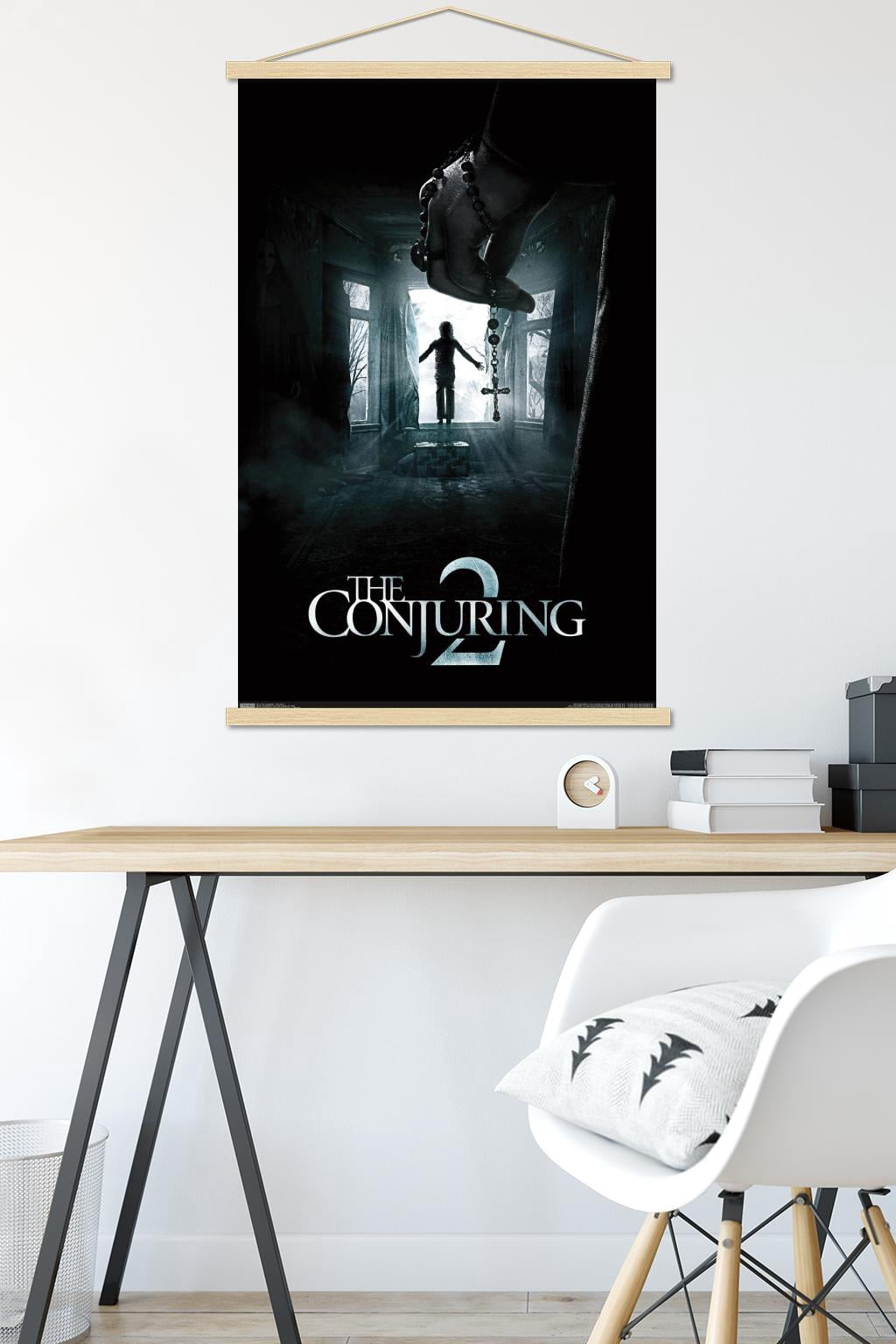 The Conjuring 2 - One Sheet Wall Poster with Wooden Magnetic Frame, 22.375" x 34"