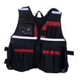 thumbnail image 1 of Dickly Electrician Tool Vest Oxford Cloth Versatile Portable Multi Pockets Utility Vest black and red, 1 of 8