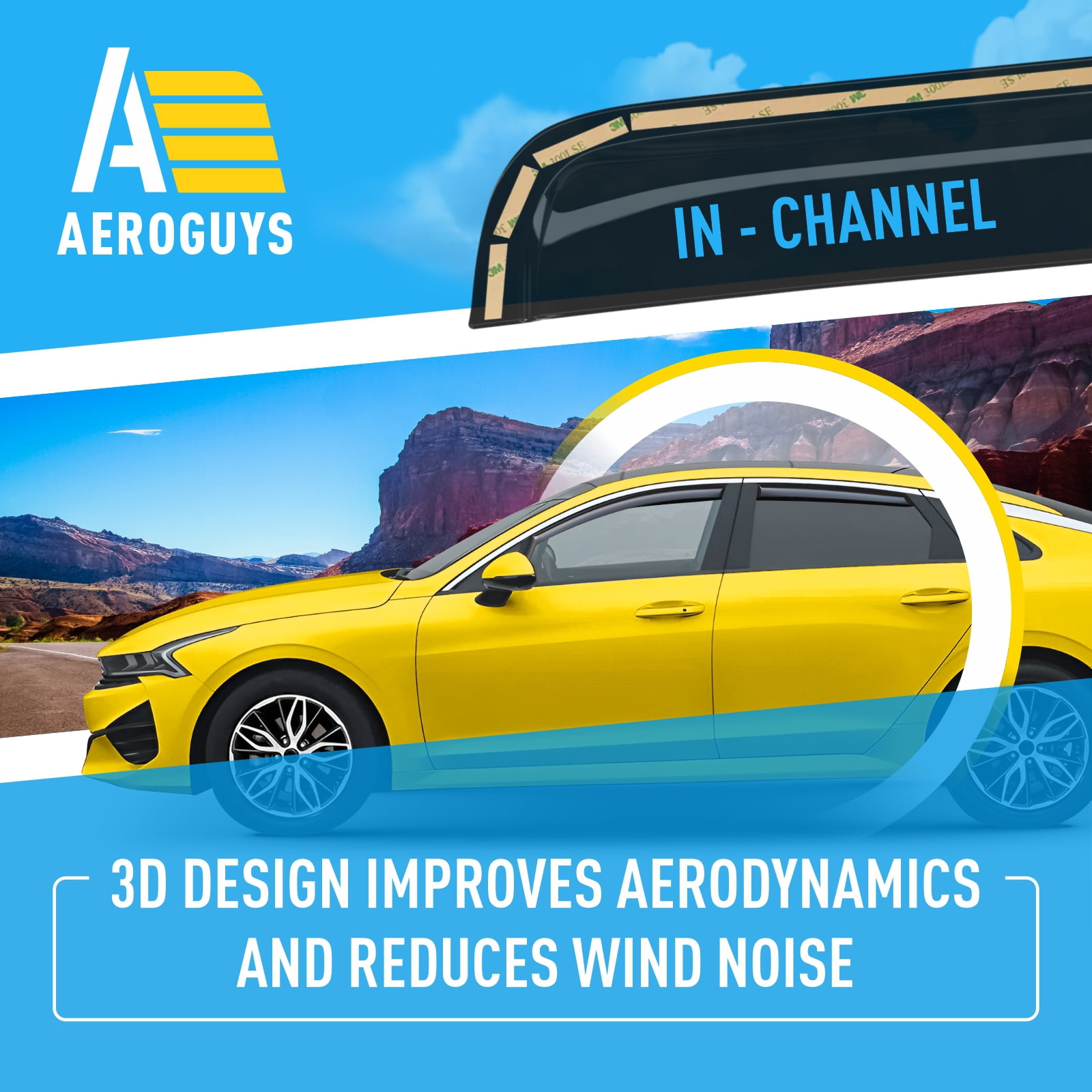 Extra Durable Window Deflectors In-Channel Window Visors Rain Guards Fit for Kia K-5 2021-2026, Sun Visors, Wind Vent Visors, vent shades, Exterior Car Accessories - 4 pcs. AG0803