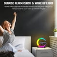 thumbnail image 3 of Intelligent LED Table Lamp, 5 in 1 Wireless Charger Night Light Lamp, App Control Bluetooth Speaker Alarm Clock, Home Office Study Bedside Charging Lamp for Bedroom Home Decor (Black), 3 of 8