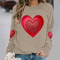 thumbnail image 2 of Tnhcen Women's Valentine's Day Crewneck Long Sleeve Oversized Heart Print Sweatshirt 100% Polyester Casual Loose Pullover Top for Women S-5XL, 2 of 5