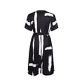 thumbnail image 4 of Gvmfive Women Boho Floral Print Short Sleeve Swing Dress Summer Party Beach Casual Midi Dress, 4 of 7