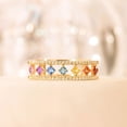 thumbnail image 3 of Womens Electroplated Copper Ring With Rainbow Design And Gold Tone Fashion Jewelry Gift For Her Everyday Style, 3 of 5