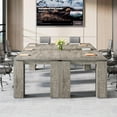 thumbnail image 5 of Tribesigns 7 ft Extra Long Conference Table, 86-Inch Office Meeting Room Table, Modern Farmhouse Rectangle Gray Seminar Desk for 8, 5 of 5