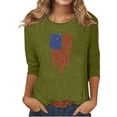thumbnail image 2 of VEKDONE 3/4 Sleeve Crewneck Tunics Tops for Women July 4th Independence Day Patriotic Blouse American Flag Graphic Tees Casual Lightweight Pullover Top, 2 of 4