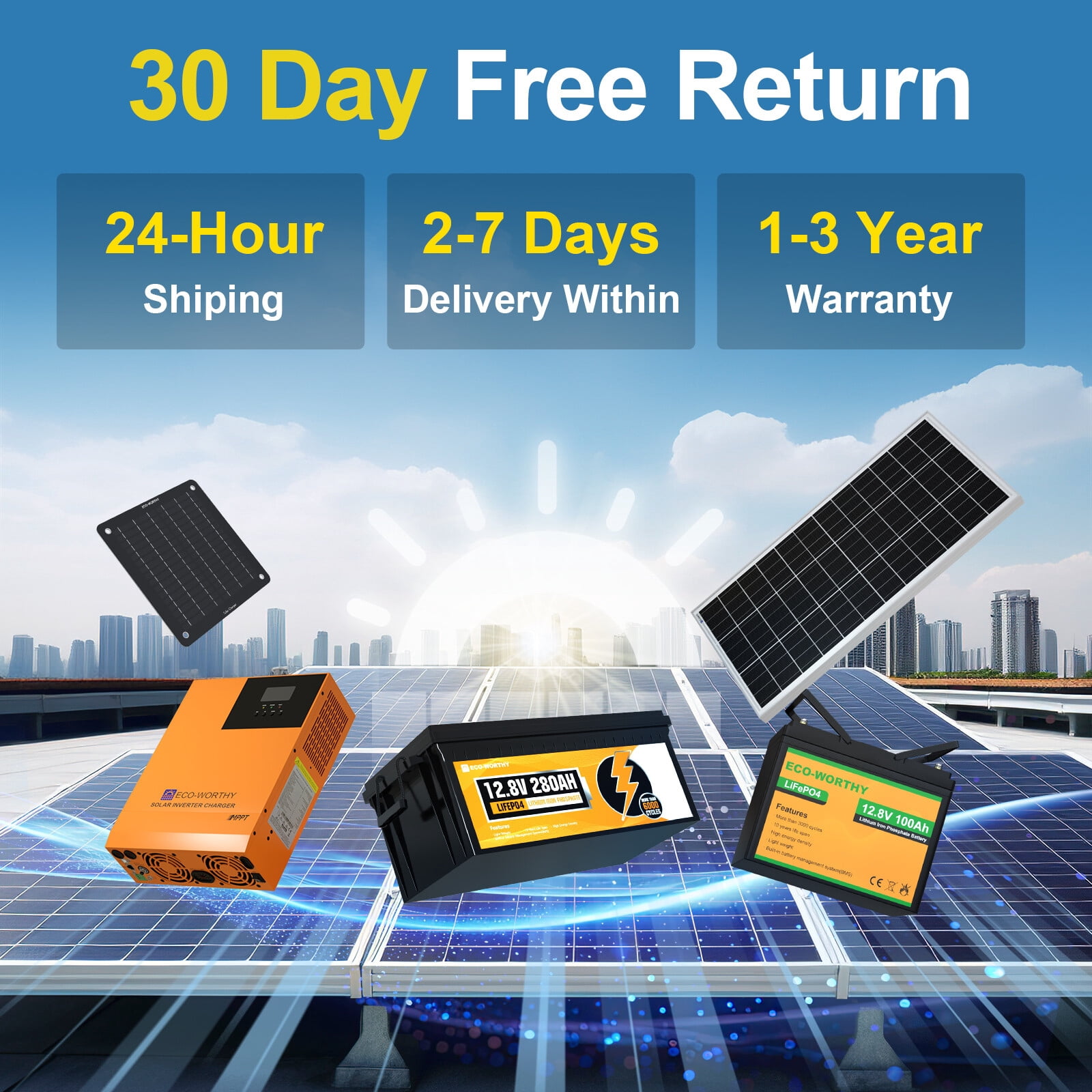 ECO-WORTHY 1920Wh 12V 150Ah LiFePO4 Lithium Battery Bluetooth For RV Home