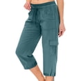 thumbnail image 5 of Mohiass Women's Cargo Capris Hiking Lightweight Quick Dry Summer Outdoor Casual Travel Pants with Pockets Royal Blue 2XL, 5 of 7