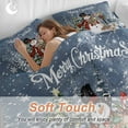 thumbnail image 4 of Blue Merry Snowman Christmas Bedding Duvet Cover Set Full Size 4 Pieces Xmas Tree Snowflake Bird Deer Bedding Set with Zipper Closure, 1 Comforter Cover 86x86 Inches 1 Flat Sheet & 2 Pillow Cases, 4 of 7