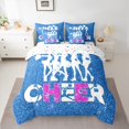 thumbnail image 2 of Homewish Girly Dreamy Dance 7-Piece Bedding Comforter Set,Bling Blue Glitter King Bedding Sets,Cheer Team Ultra Soft Bed Sheets,Super Cozy Room Decor,Reversible, 2 of 8