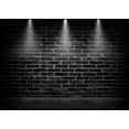 9X6Ft Fabric Black Brick Wall Backdrop Dark Stone Brick With Spotlights