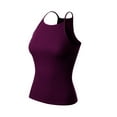 thumbnail image 3 of MixMatchy Women's Simple Casual Basic Active High Neck Ribbed Tank Top, 3 of 4