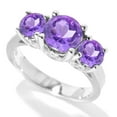thumbnail image 1 of Sterling Silver with Natural Amethyst Three Stone Promise Ring, 1 of 1