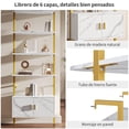 thumbnail image 4 of Simple Wisdom 6 Layer Librero Con gabinete, Wall Mounted Librero Organizador, Open Estante Organizador, Librero Madera, Librero Minimalista Suitable for Home Office,Bedroom,Living Room (Blanco Marmol), 4 of 9
