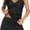Black, variant on Womens Two Piece Tankini Swimsuit with Skirt Tummy Control Modest V Neck Ruched Bathing Suit for Beach Vacation