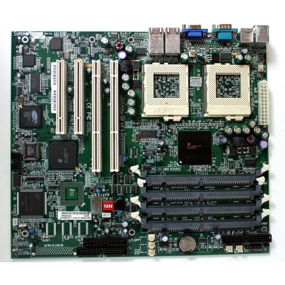 Motherboard, supermicro 370dli, dual skt 370, serverworks serverset iii le chipset