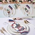 thumbnail image 3 of Patriotic American Flag Cloth Napkins, Blue Red Flowers Wreath Gray Plaid Washable and Reusable Dinner Napkins Set of 4, Table Napkin for Kitchen Party Birthday Wedding Hotel Housewarming 20"x20", 3 of 9