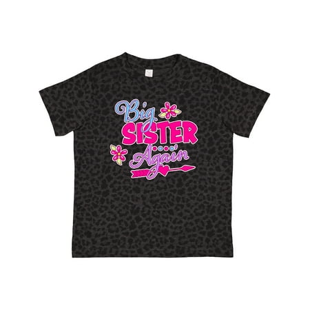 

Inktastic Big Sister Again with Flowers and Arrow Gift Toddler Toddler Girl T-Shirt