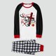 thumbnail image 3 of Pijama familiar a juego de Navidad, conjunto de pijamas grises con cruces de Santa Believe, 3 of 3
