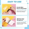 thumbnail image 4 of Uxcell A5 6-Ring Binder Cover, 2Pcs Transparent Notebook Binder Soft Clear Binder Protector Refillable Shell with Snap Button Closure for Diy Office Travel Planner, Yellow, 4 of 6