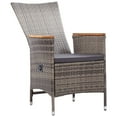 thumbnail image 3 of vidaXL Patio Chairs 2 Pcs Patio Rattan Dining Chair with Cushions Poly Rattan, 3 of 5