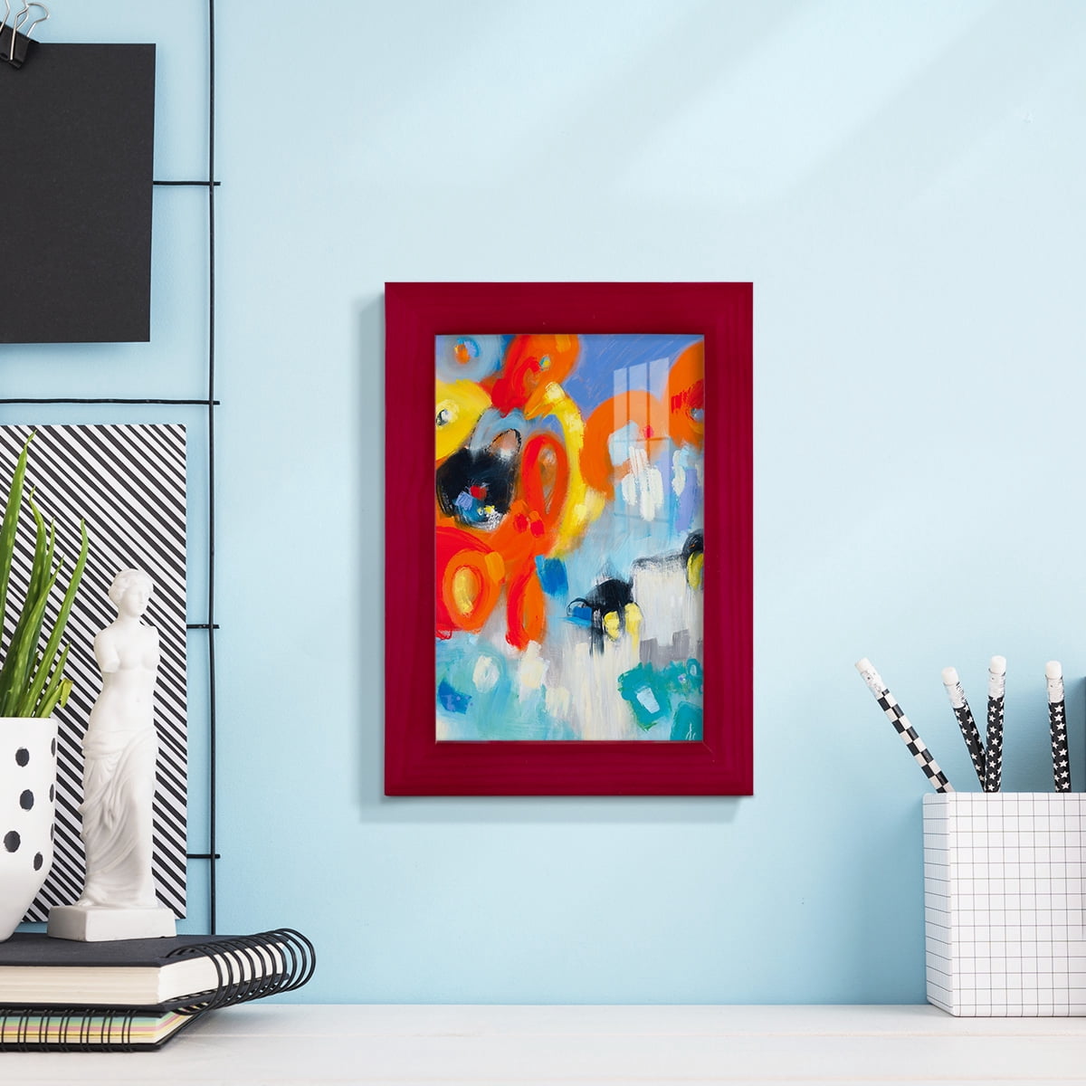 In the Loop V -Framed Print w/glass-Cherry Red