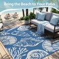 thumbnail image 7 of SIXHOME 8'x10' Waterproof Reversible Outdoor Rug, Coastal Ocean-Inspired Patio Rug, Lightweight Woven Plastic Carpet for RV, Camping, Deck & Balcony, Blue, 7 of 7