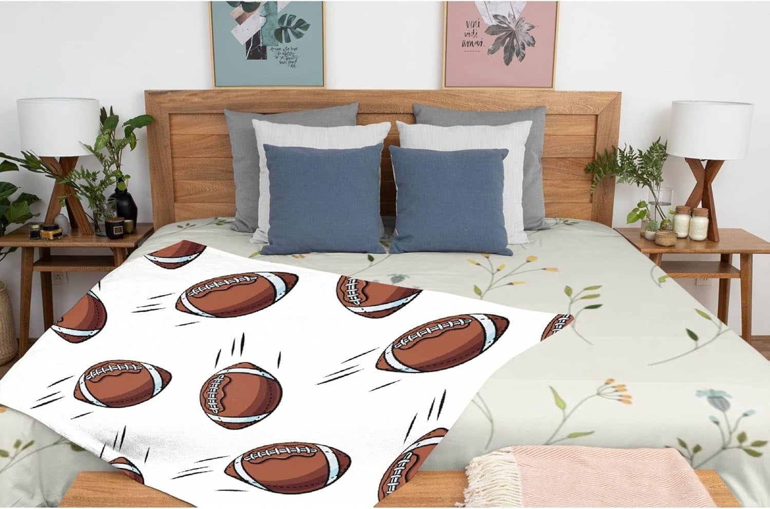 American Football Blanket Gifts Plush Fuzzy Cozy Soft Lightweight Blankets for Couch Air-Conditioning Quilts Decor Blanket for Chirstmas Birthday 50"x40" for Kids