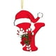 thumbnail image 2 of Colgante de árbol de Navidad de acrílico 2D con letras | Juego de 26 adornos con iniciales del alfabeto para decoración navideña, 2 of 6