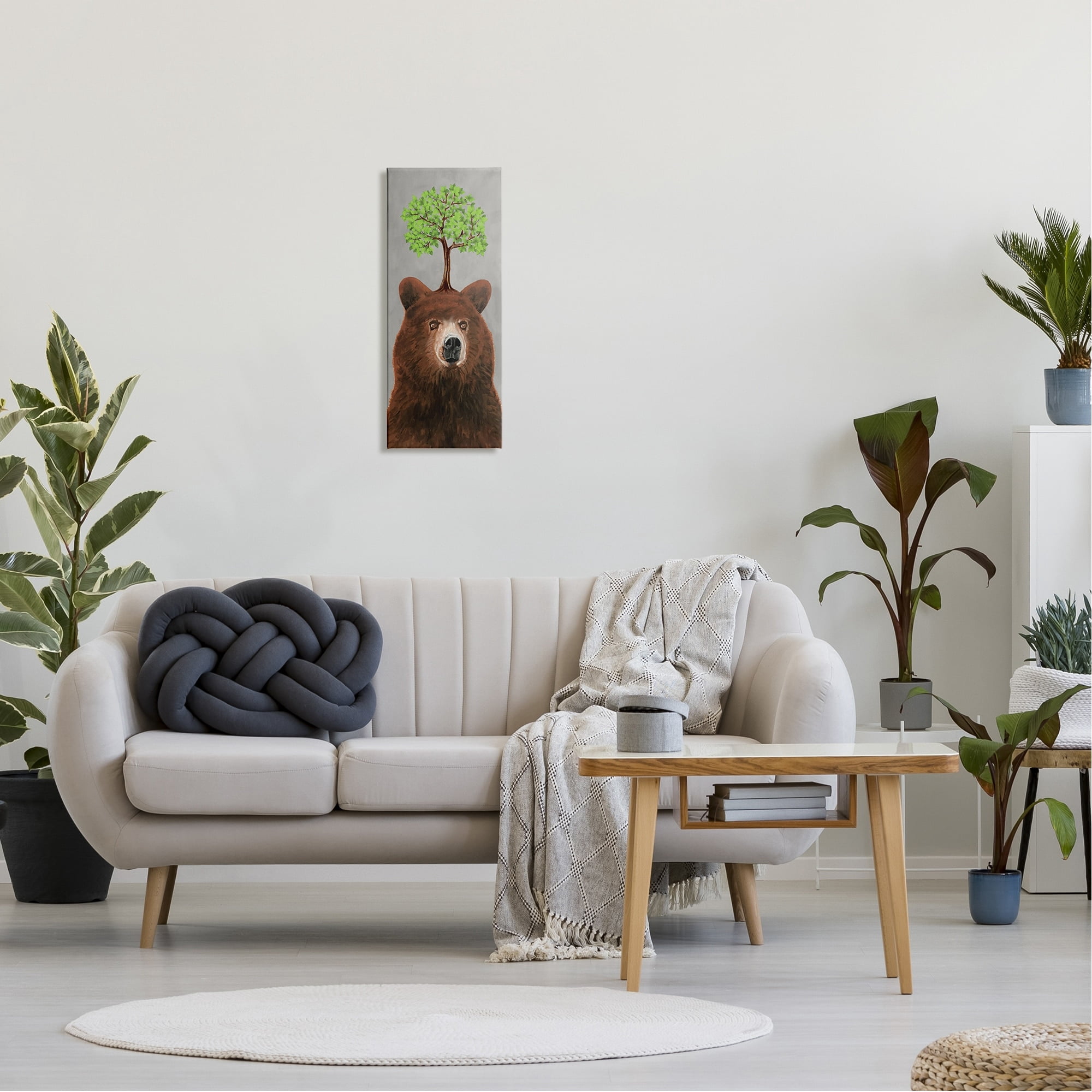 Stupell Industries Modern Bear Tree Growing Animals & Insects Painting Gallery Wrapped Canvas Print Wall Art