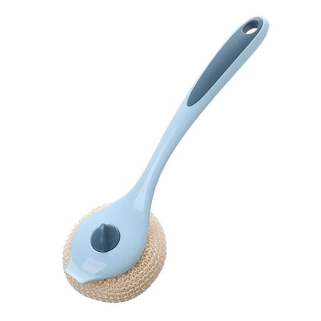 

Fiber Cleaning Ball Brush with Handle Scrubber Pot Pan Dish Cookware Cleaner