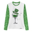 thumbnail image 4 of Charella Long Sleeve Shirts for Women St Patricks Day Shirt Crewneck T-shirts 2024 Trendy Bling Bling Tops,Green,XL, 4 of 4