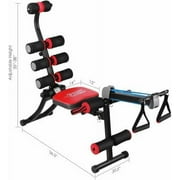 Trendiest Merch Heavy-duty Detachable Rowing Machine, Black and Red,275 lbs