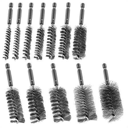 12Pcs Wire Bore Brush for Drill,Stainless Steel Cleaning Set Power Drill ywm58