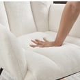 thumbnail image 6 of AUU Tufted Teddy Fabric Glider Rocking Chair for Living Room, Upholstered Accent Chair with Metal Frame, 6 of 13