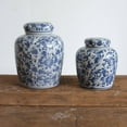 thumbnail image 3 of Woven Paths Blue and White Ginger Jar with Lid, 3 of 5