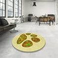 thumbnail image 3 of Ahgly Company Indoor Round Patterned Caramel Brown Area Rugs, 8' Round, 3 of 6