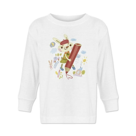 Bunny Drawing Long Sleeve Toddler -Image by Shutterstock, 3 Toddler