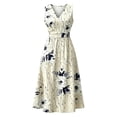 thumbnail image 5 of QUNYINEY Long Dresses for Women Plus Size Sleeveless A Line Floral Summer Sundress Casual Vacation Loose Fit V Neck Dresses, 5 of 5