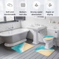 thumbnail image 5 of Aqua Blue Beach Bath Mat 3 Piece Bathroom Rug Set, Summer Seaside Ombre Non Slip Bath Rug Contour Mat and Toilet Lid Cover, Absorbent Shower Mats Soft Bath Rugs and Mats Sets, 5 of 8