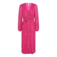 thumbnail image 6 of Pink Sequin Wrap Midi Dress, 6 of 6
