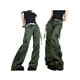 thumbnail image 5 of Txlixc Pantalones cargo de otoño para mujer, pantalones casuales punk de cintura baja con cremallera y bolsillos para niñas, verde Txlixc  Estilo de ocio, 5 of 6