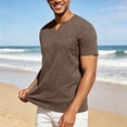thumbnail image 5 of Aofany Summer T Shirt Men Solid Color Short Sleeve T-Shirts Casual V-Neck Big and Tall Mens Pullover Shirts, 5 of 6