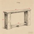 thumbnail image 2 of Distressed Brown Narrow Console Table, 63" Long MDF Sofa Table with Open Shelf, Anti-Tip Strap for Living Room/Hallway, 2 of 7