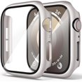thumbnail image 1 of Yanonmyfd Funda rígidas para PC compatibles con Apple Watch Series 6 5 4 SE, funda protectora completa con protector de pantalla de vidrio templado para iWatch 40mm (Azul Marino), 1 of 16