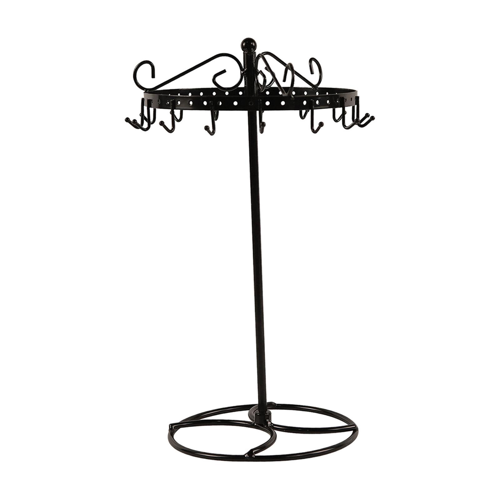 FVDPWYE Necklace Holder Organizer,Necklace Organizer Home Room Deocr Hanger with 15 Hooks Jewelry Display Tree for Keychain Necklaces Black