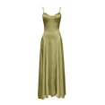 thumbnail image 5 of Women's Satin V Neck A-Line Gown – Elegant Evening Party Dress in Sizes XS-XL, Versatile Formal Occasion Wear for Prom Wedding, 5 of 5