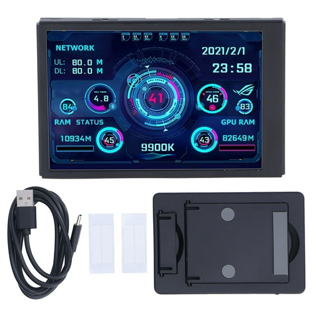 IPS USB Mini Screen, PC Data Monitor 320×480 Resolution Clear Automatic Turn On 360 Degree Rotation For Itx Case Premium Version