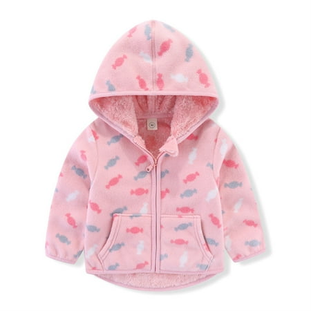 

Little Girls Jackets Size 1-6 T with Hood Toddler Kids Long Sleeve Jackets & Outerwear for Spring Fall Pink Candy 1-2 Years