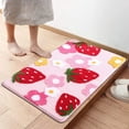 thumbnail image 2 of Cute Strawberry Flower Bath Mat Pink Bathroom Rugs Non Absorbent Microfiber Floor Mat Machine Washable Soft Shower Rug for Bathtub Bathroom Decor Accessories, 2 of 4